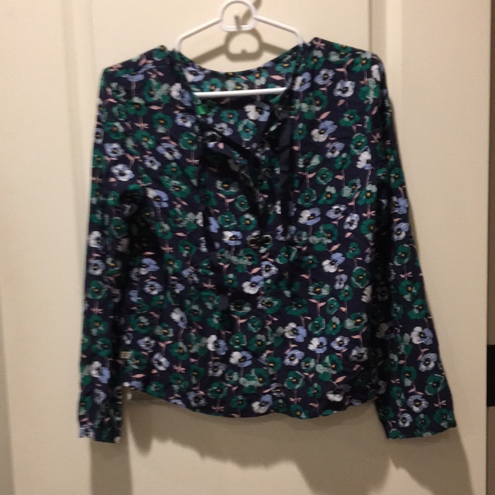 United Colors of Benetton Floral flower top ribbon crisscross women’s size S